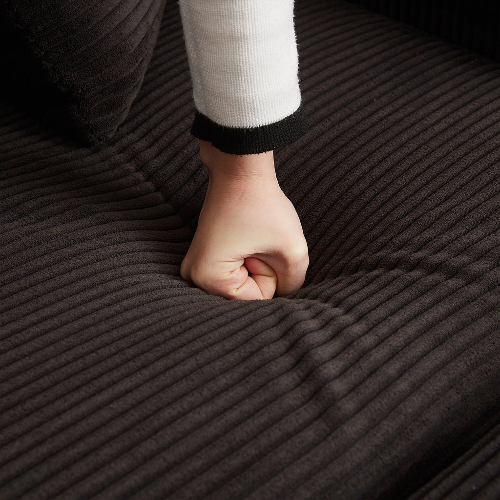 Canapé-lit deux places en velours côtelé pour salon, canapé rembourré de grande taille, siège profond, avec 2 oreillers