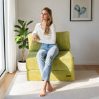 Canapé-lit pliant en mousse velours côtelé, matelas de sol de 15 cm