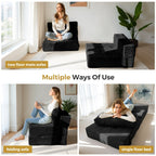 Canapé-lit pliant en mousse velours côtelé, matelas de sol de 15 cm