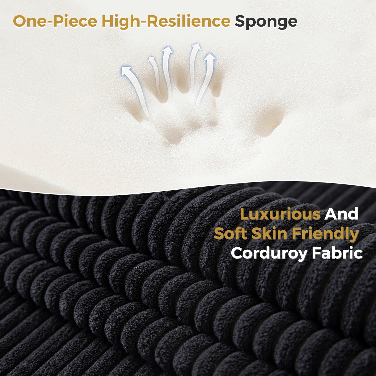 Canapé-lit pliant en mousse velours côtelé, matelas de sol de 15 cm