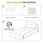 Canapé-lit pliant en mousse velours côtelé, matelas de sol de 15 cm