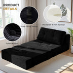 Canapé-lit pliant en mousse velours côtelé, matelas de sol de 15 cm