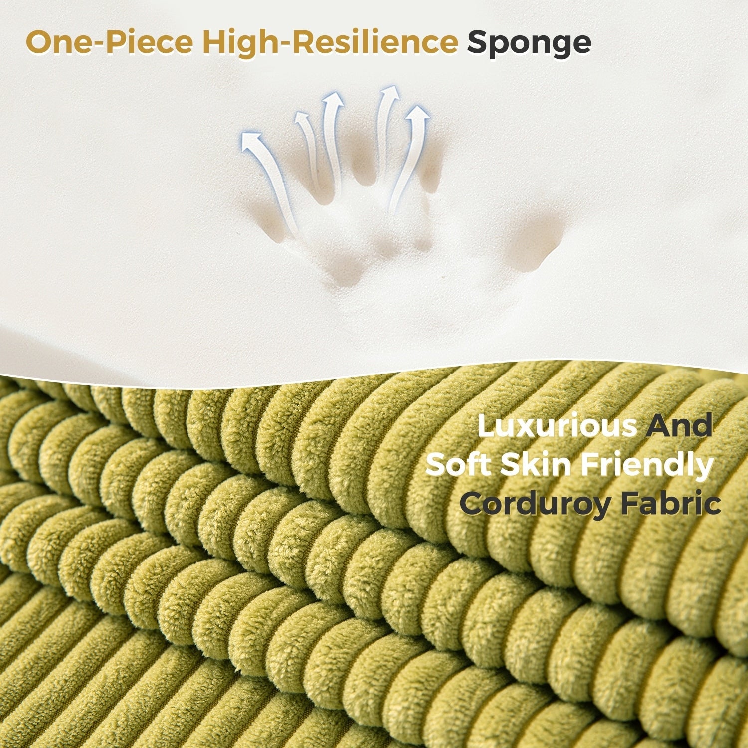 Canapé-lit pliant en mousse velours côtelé, matelas de sol de 15 cm