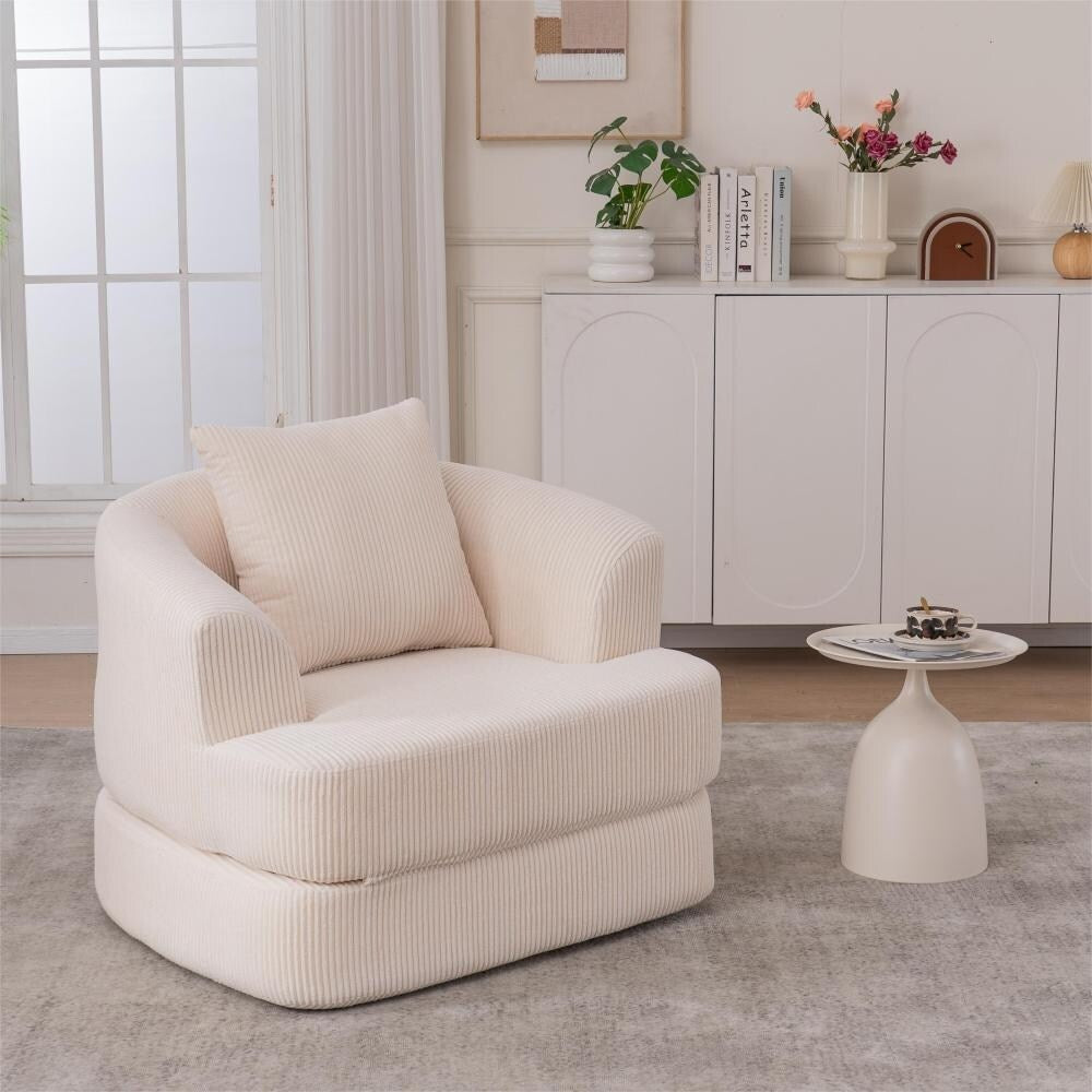 Canapé inclinable simple pliable en velours côtelé