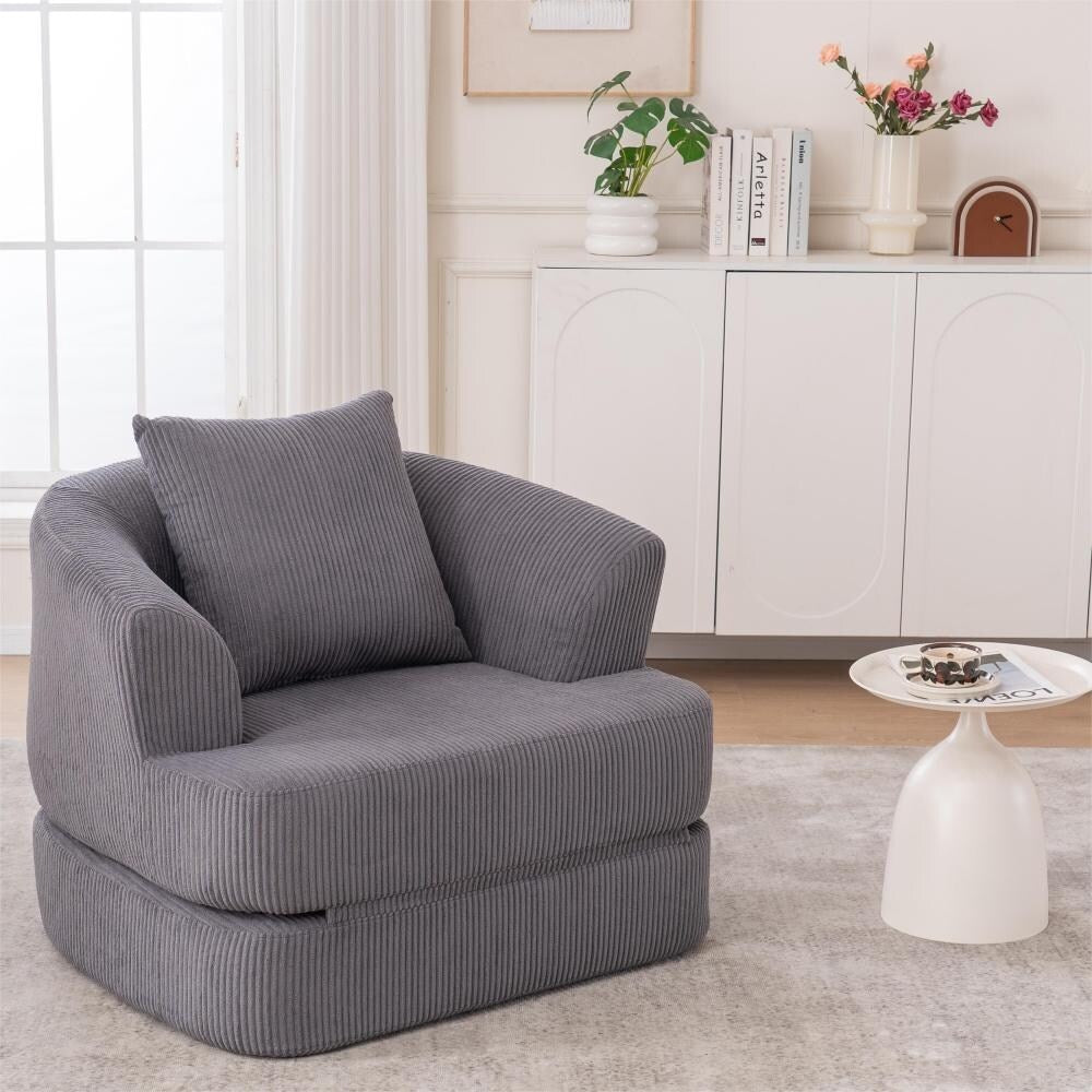 Canapé inclinable simple pliable en velours côtelé