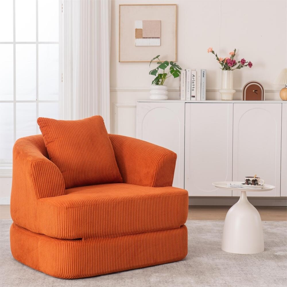 Canapé inclinable simple pliable en velours côtelé