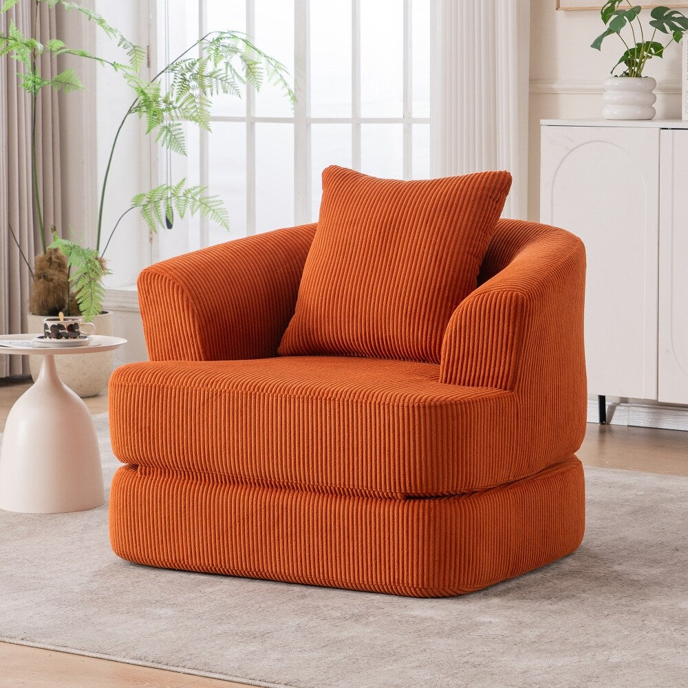 Canapé inclinable simple pliable en velours côtelé