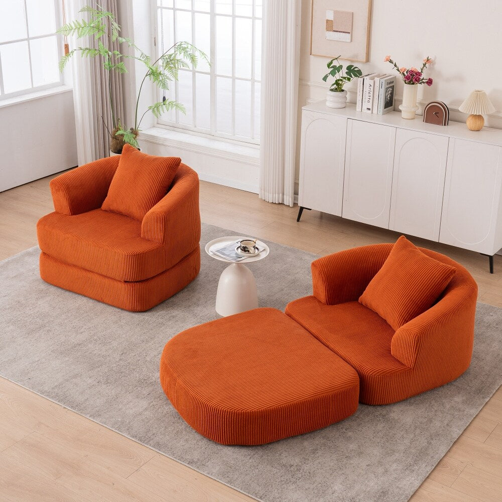 Canapé inclinable simple pliable en velours côtelé