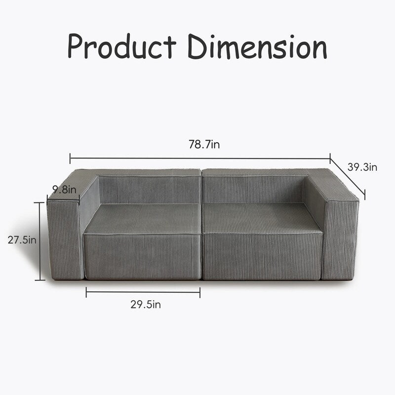 Canapés de compression confortables en velours côtelé