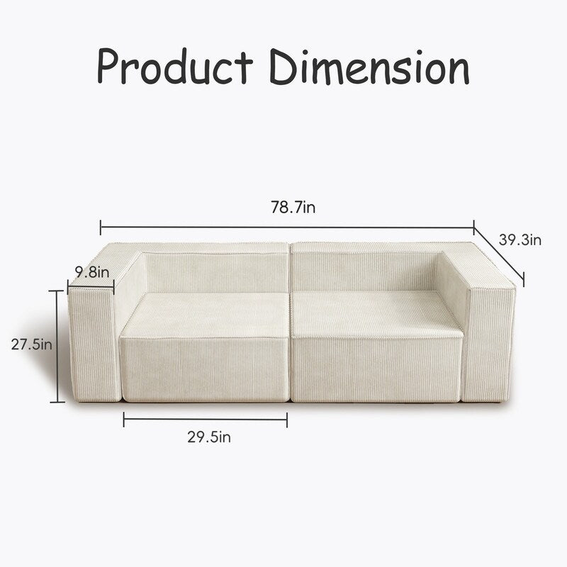 Canapés de compression confortables en velours côtelé
