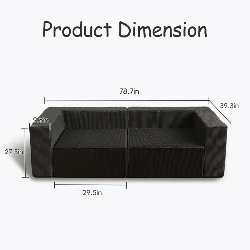 Canapés de compression confortables en velours côtelé