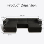 Module en velours côtelé avec deux canapés ottomans à compression