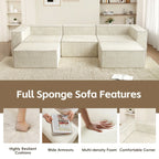 Module en velours côtelé avec deux canapés ottomans à compression