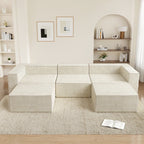 Module en velours côtelé avec deux canapés ottomans à compression