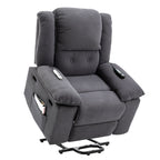 Fauteuil inclinable électrique en velours côtelé pour personnes âgées avec massage et chauffage réglables, angles d'inclinaison infinis et accoudoirs gain de place