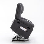 Fauteuil inclinable électrique en velours côtelé pour personnes âgées avec massage et chauffage réglables, angles d'inclinaison infinis et accoudoirs gain de place