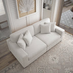 Canapé modulable sectionnel en velours côtelé avec oreillers