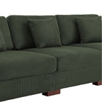 Canapé modulable sectionnel en velours côtelé avec oreillers