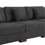 Canapé modulable sectionnel en velours côtelé avec oreillers