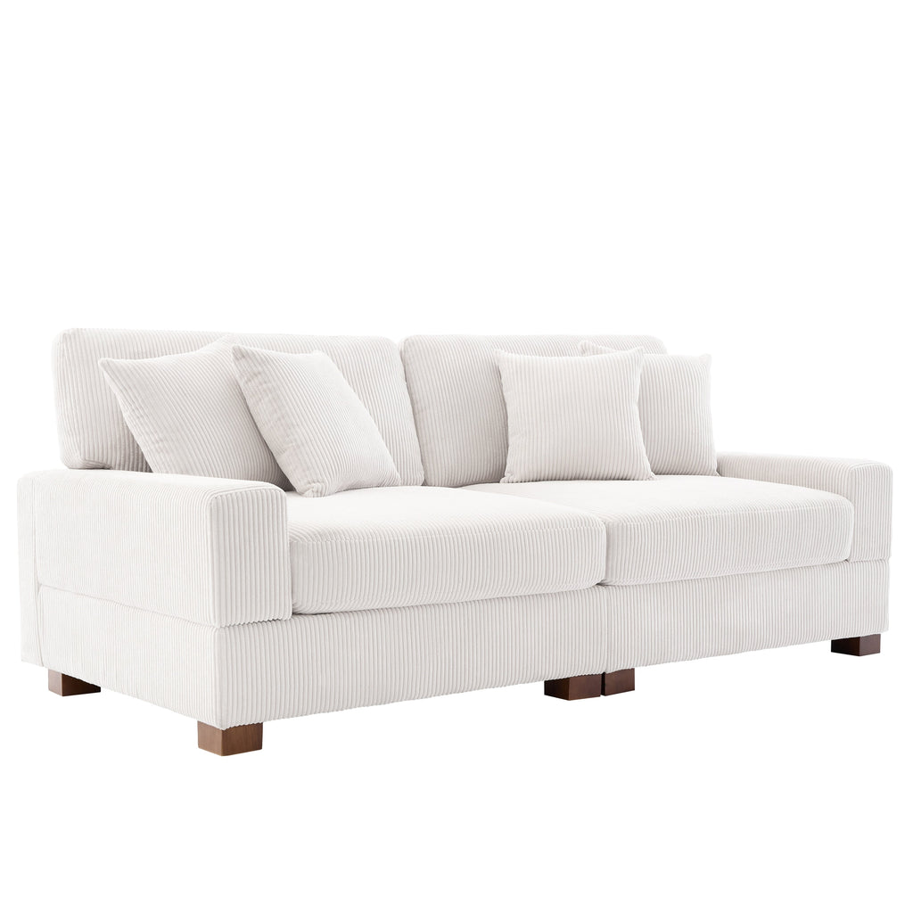 Canapé modulable sectionnel en velours côtelé avec oreillers