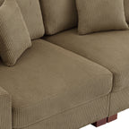 Canapé modulable sectionnel en velours côtelé avec oreillers