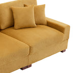 Canapé modulable sectionnel en velours côtelé avec oreillers