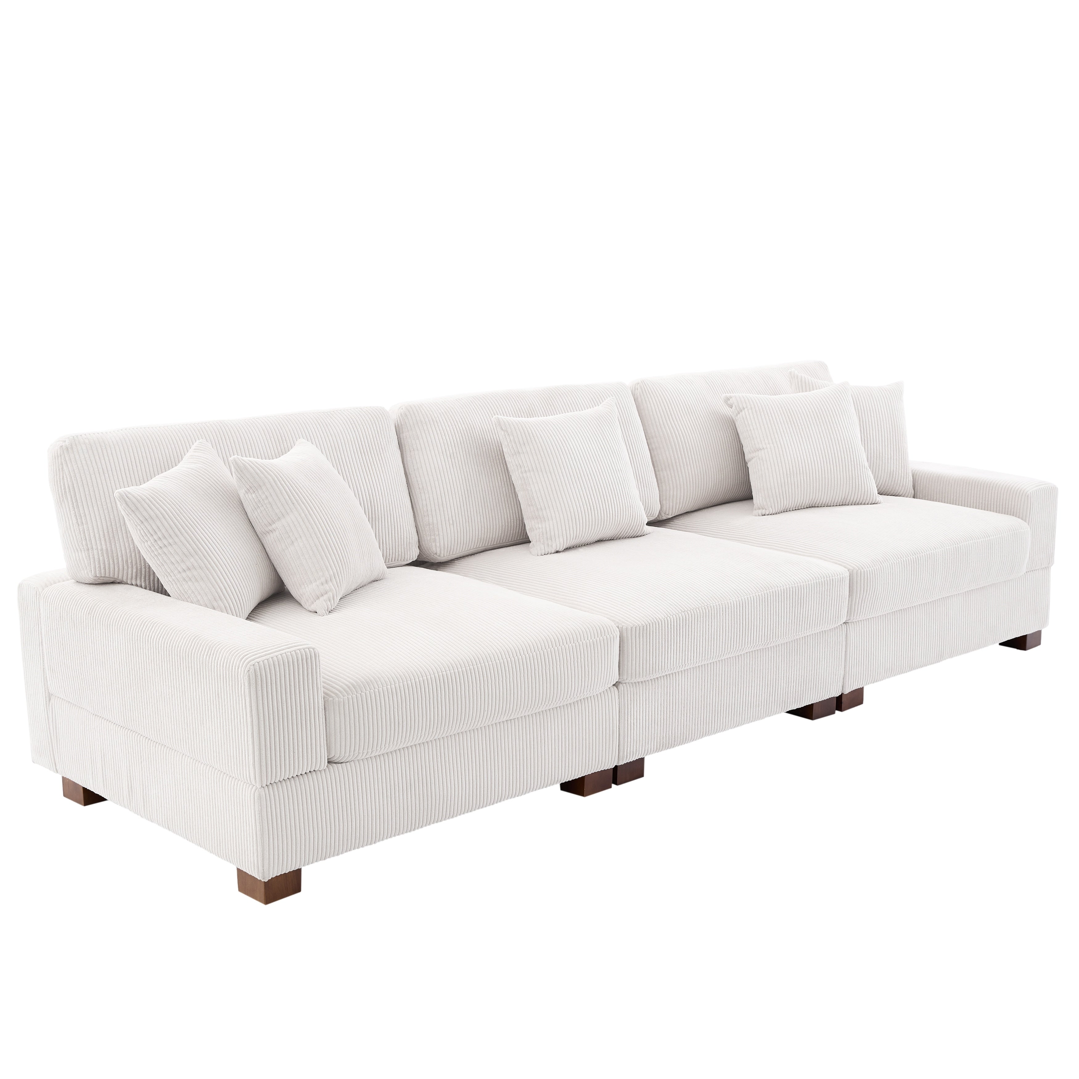 Canapé modulable sectionnel en velours côtelé avec oreillers