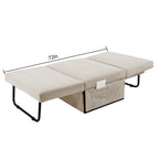 Canapé-lit simple convertible en velours côtelé avec dossier inclinable