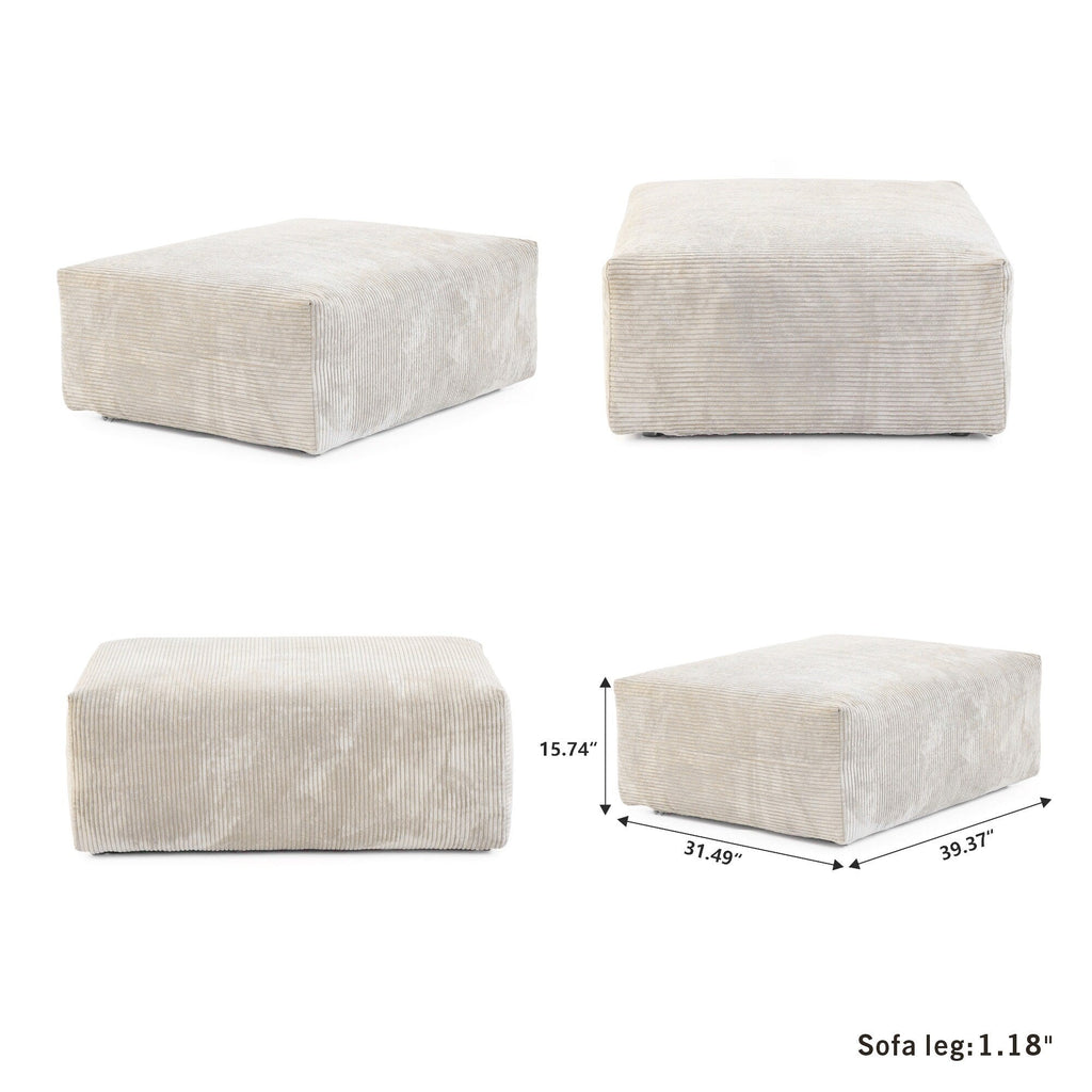 Canapé-lit ottoman en velours côtelé