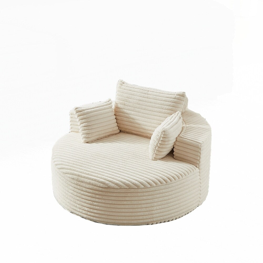 Canapé simple en velours côtelé éponge, aucun assemblage requis