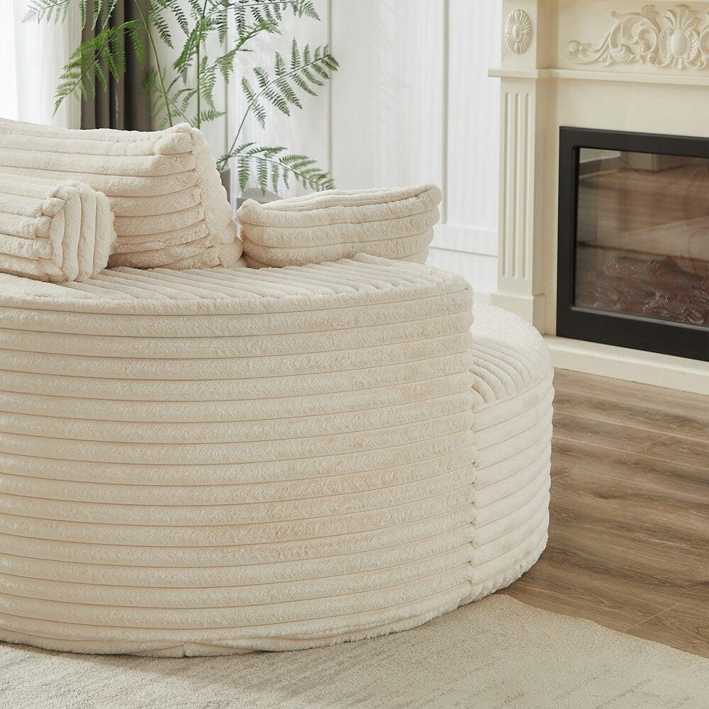 Canapé simple en velours côtelé éponge, aucun assemblage requis