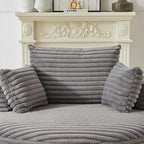 Canapé simple en velours côtelé éponge, aucun assemblage requis