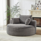 Canapé simple en velours côtelé éponge, aucun assemblage requis