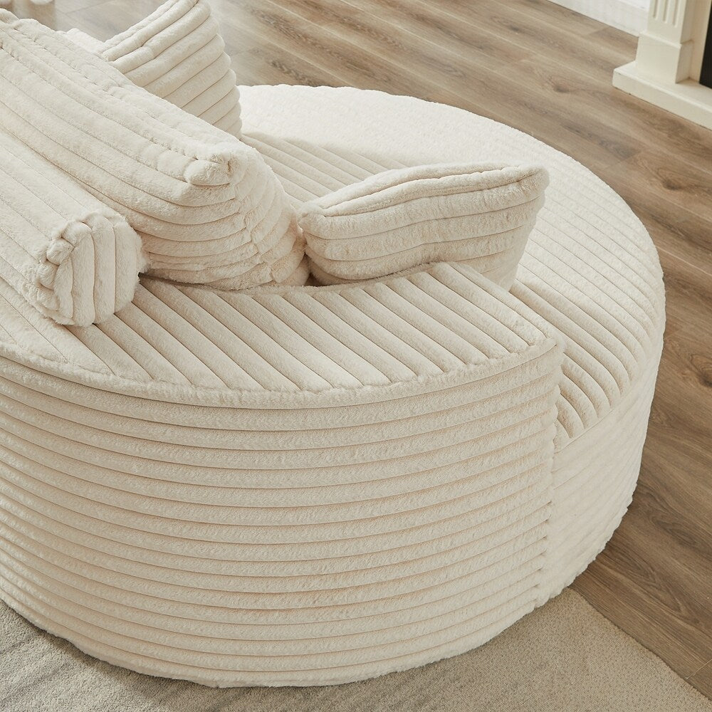 Canapé simple en velours côtelé éponge, aucun assemblage requis