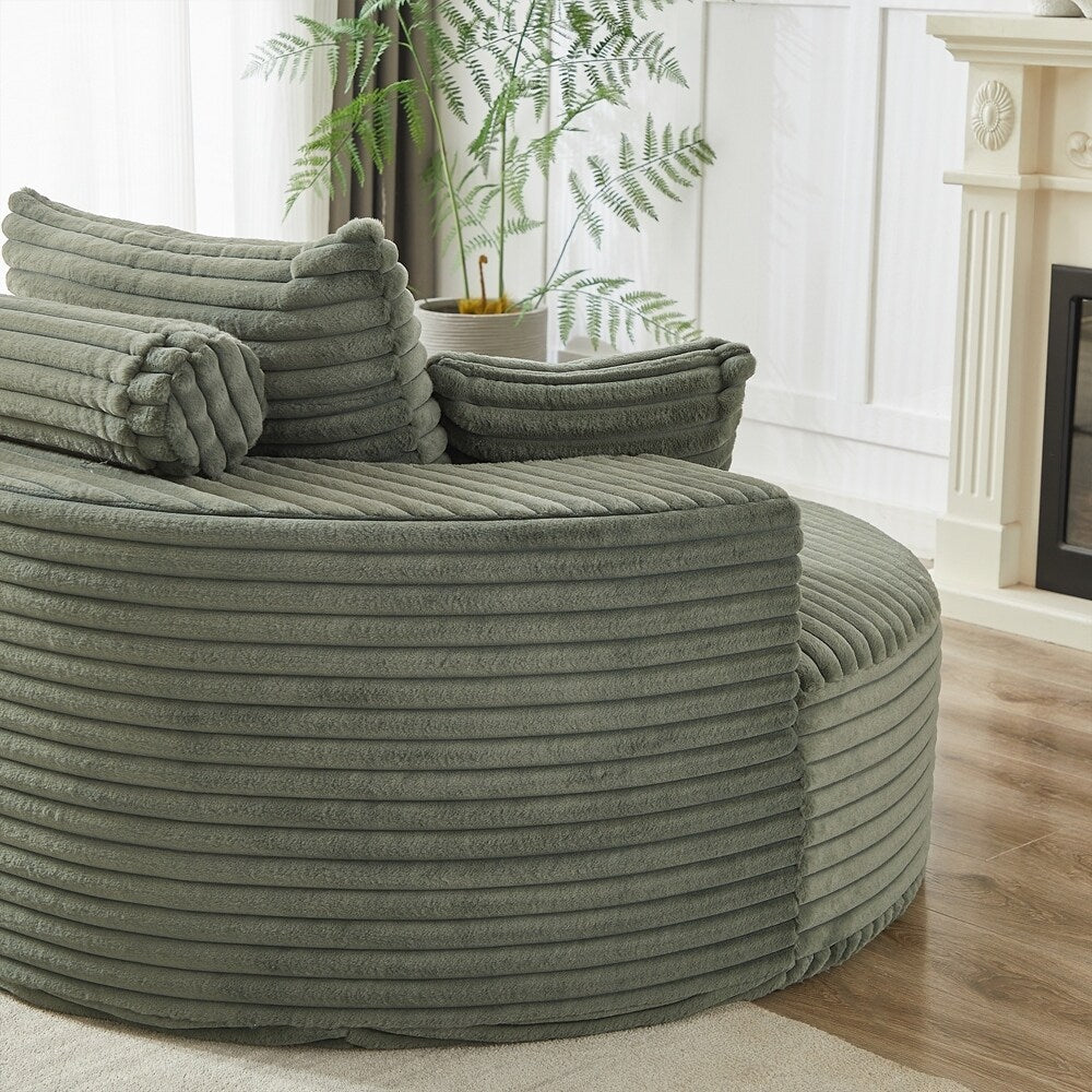 Canapé simple en velours côtelé éponge, aucun assemblage requis