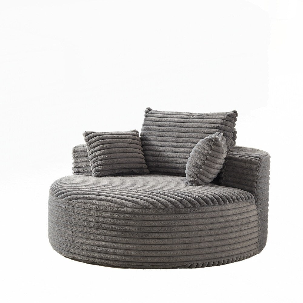 Canapé simple en velours côtelé éponge, aucun assemblage requis