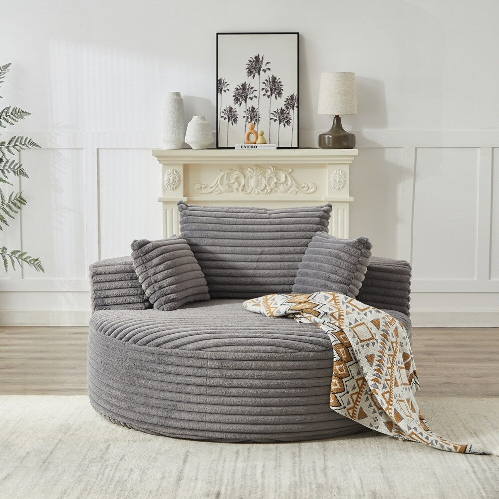 Canapé simple en velours côtelé éponge, aucun assemblage requis