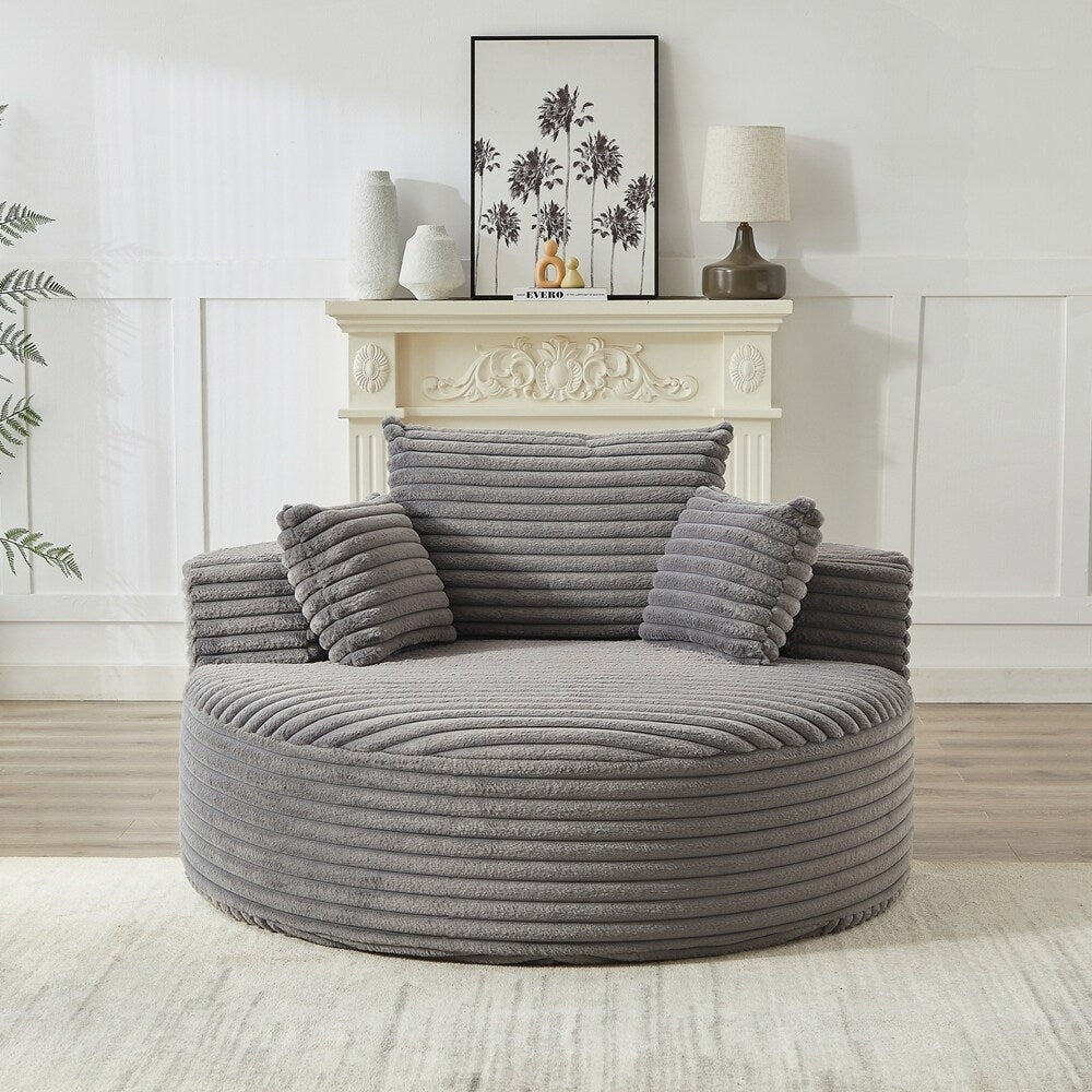 Canapé simple en velours côtelé éponge, aucun assemblage requis