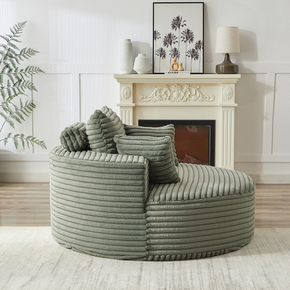 Canapé simple en velours côtelé éponge, aucun assemblage requis