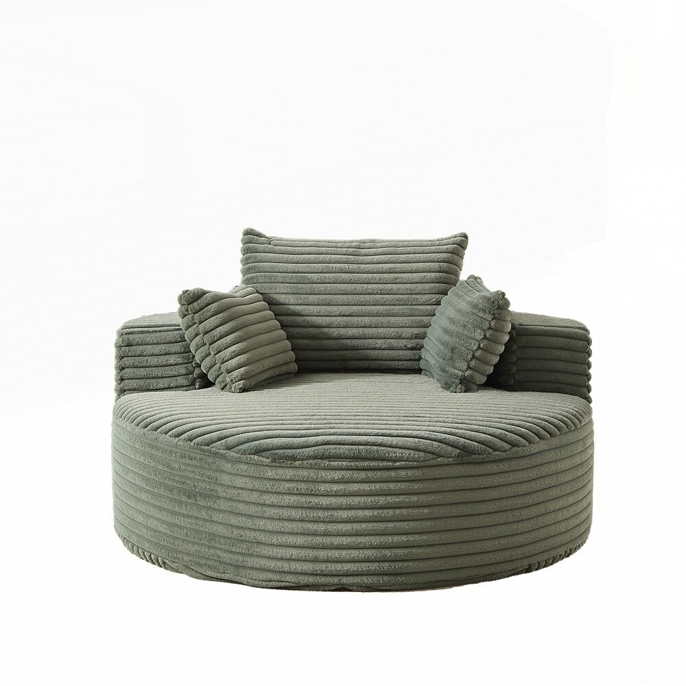 Canapé simple en velours côtelé éponge, aucun assemblage requis