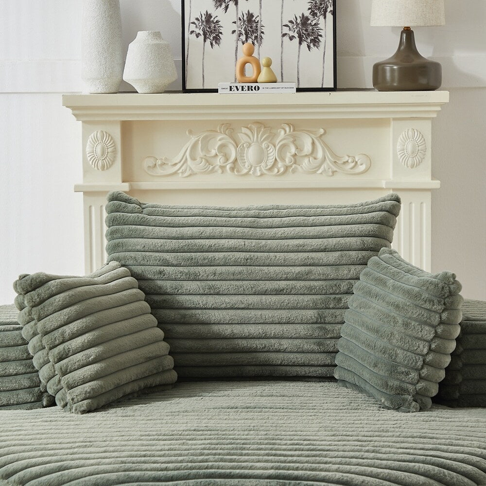 Canapé simple en velours côtelé éponge, aucun assemblage requis