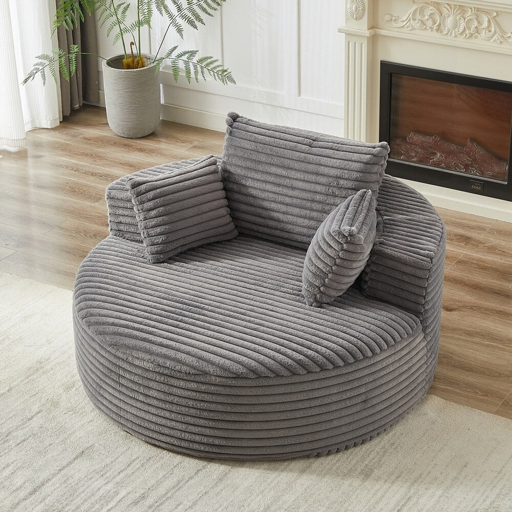 Canapé simple en velours côtelé éponge, aucun assemblage requis