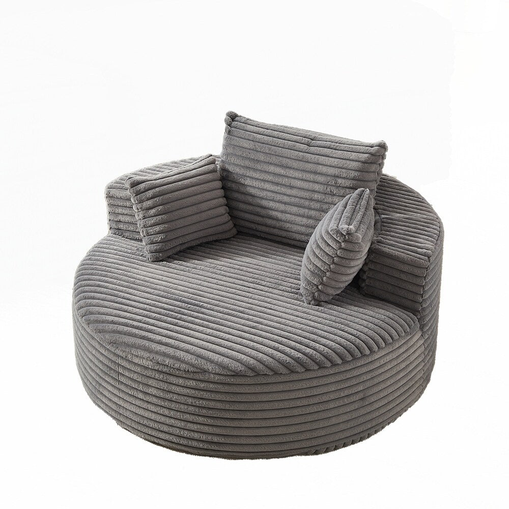 Canapé simple en velours côtelé éponge, aucun assemblage requis