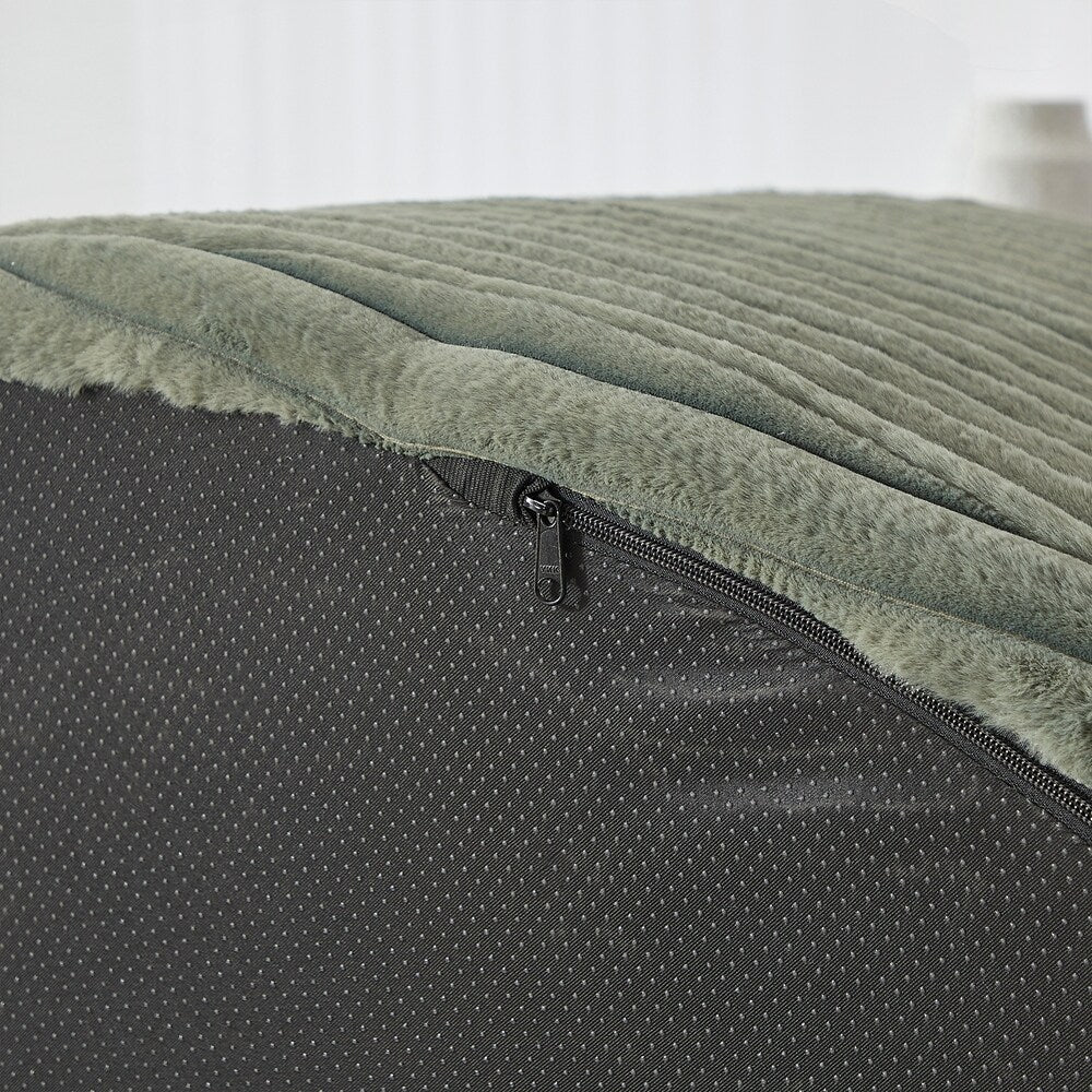 Canapé simple en velours côtelé éponge, aucun assemblage requis