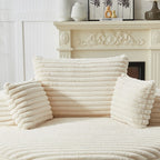 Canapé simple en velours côtelé éponge, aucun assemblage requis