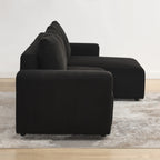 Canapé-lit 3 places rembourré en velours côtelé