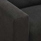 Canapé-lit 3 places rembourré en velours côtelé