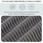 Canapé 3 places rembourré en velours côtelé avec coussins amovibles