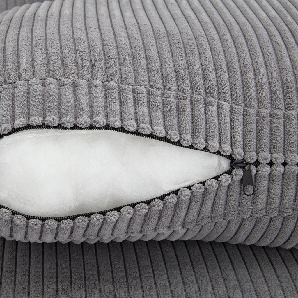 Canapé 3 places rembourré en velours côtelé avec coussins amovibles