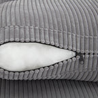 Canapé 3 places rembourré en velours côtelé avec coussins amovibles